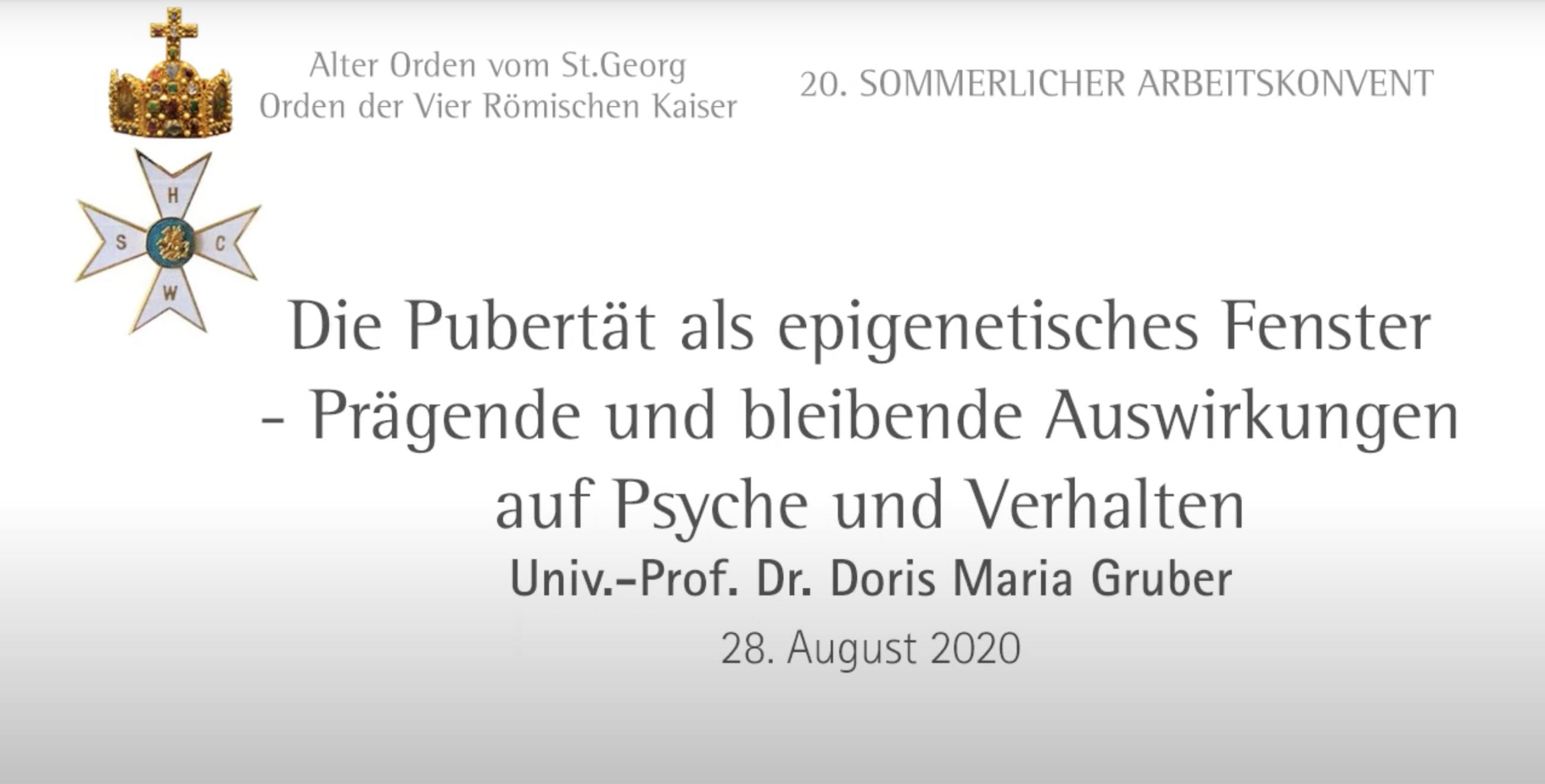 Das Youtube-Video und Vortrag Die Pubertät als epigenetisches Fenster wird abgespielt