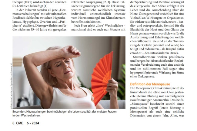 Artikel Hormonersatztherapie in den Wechseljahren