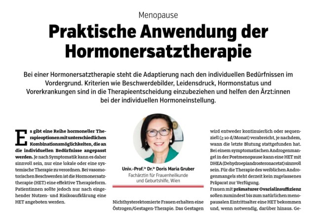 Artikel Praktische Anwendung der Hormonersatztherapie