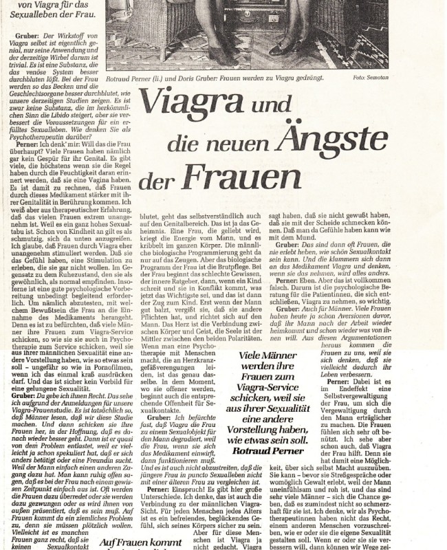 Artikel Viagra und die neuen Ängste der Frauen